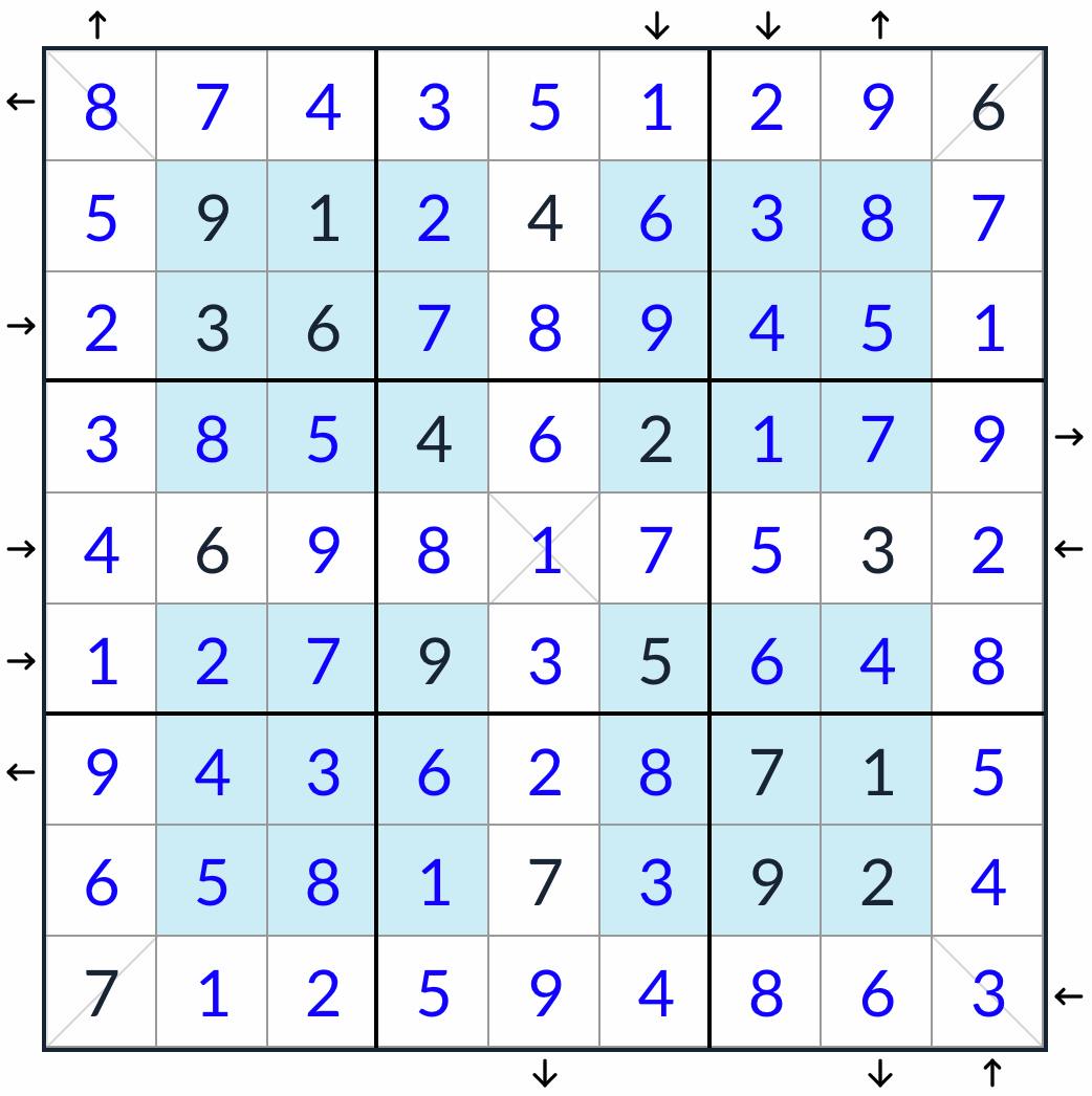 對角線窗口排序數獨答案