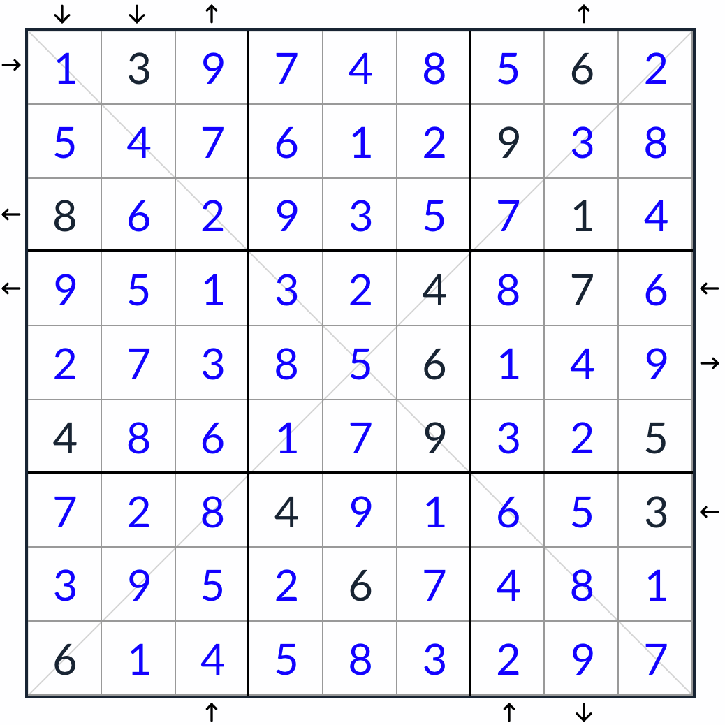 對角線排序數獨答案